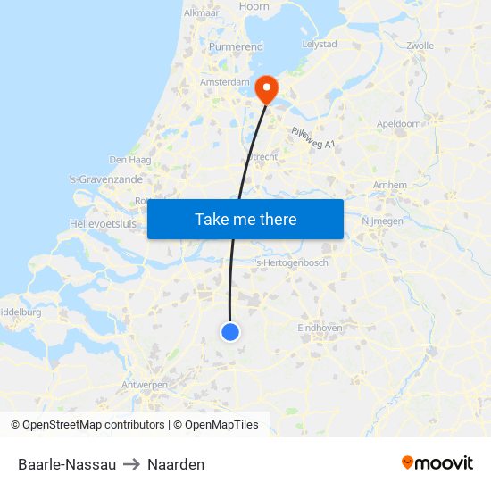 Baarle-Nassau to Naarden map