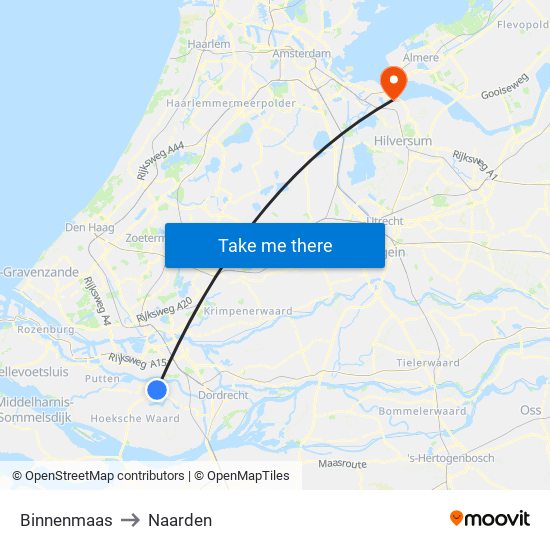 Binnenmaas to Naarden map
