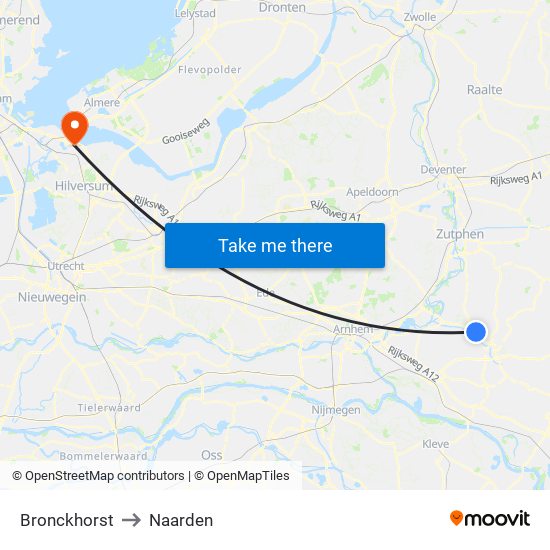 Bronckhorst to Naarden map
