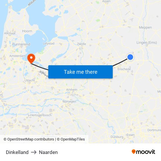 Dinkelland to Naarden map