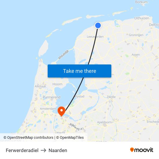 Ferwerderadiel to Naarden map