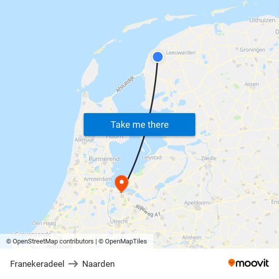 Franekeradeel to Naarden map