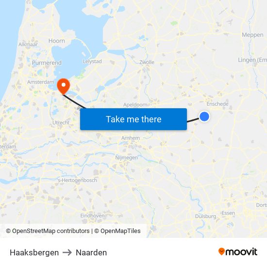 Haaksbergen to Naarden map