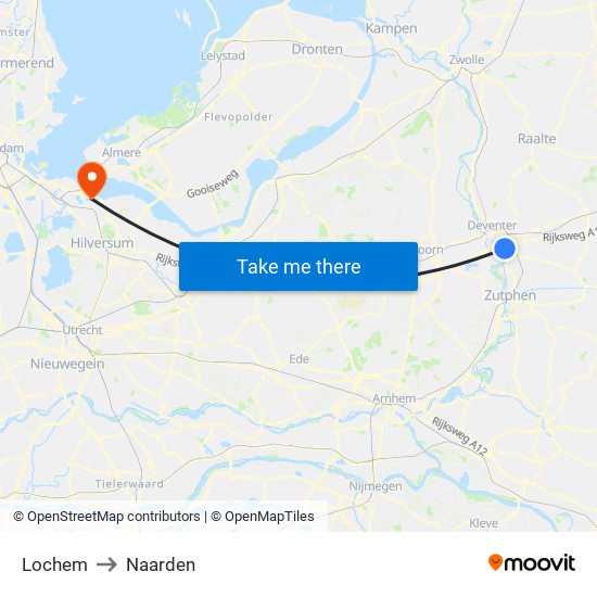 Lochem to Naarden map