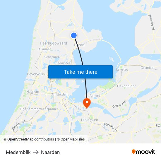 Medemblik to Naarden map