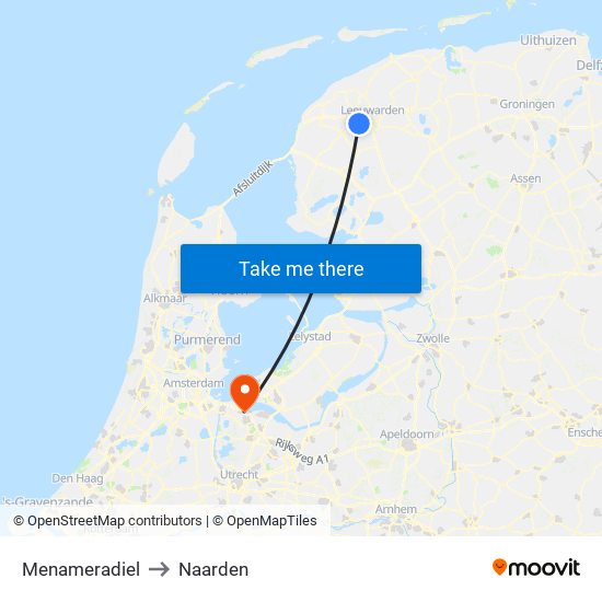 Menameradiel to Naarden map