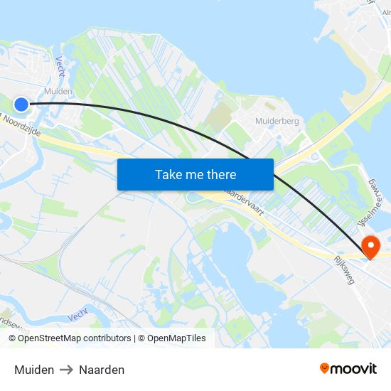 Muiden to Naarden map