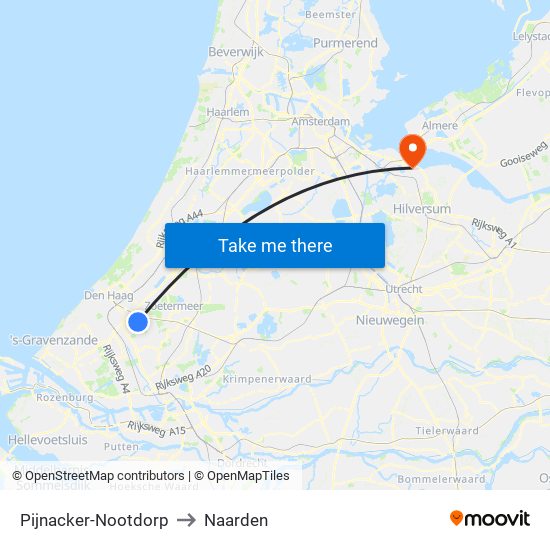 Pijnacker-Nootdorp to Naarden map