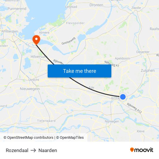 Rozendaal to Naarden map