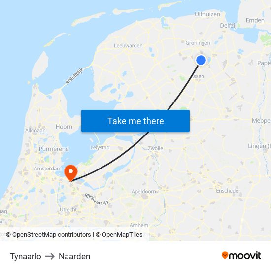 Tynaarlo to Naarden map