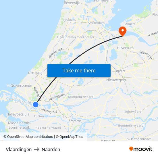 Vlaardingen to Naarden map