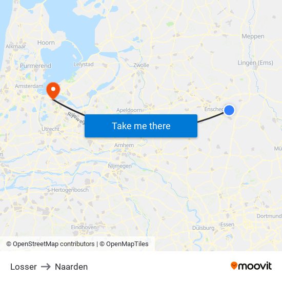 Losser to Naarden map