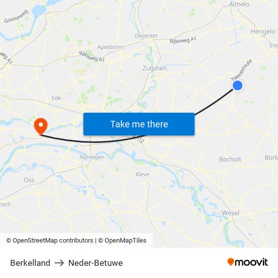 Berkelland to Neder-Betuwe map