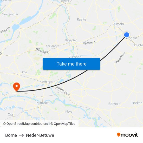 Borne to Neder-Betuwe map