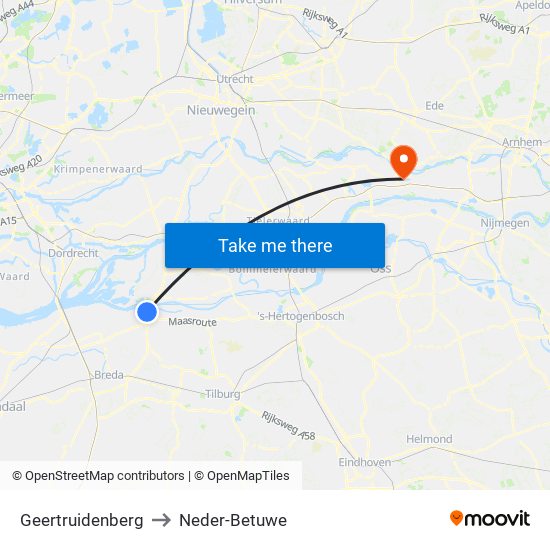 Geertruidenberg to Neder-Betuwe map