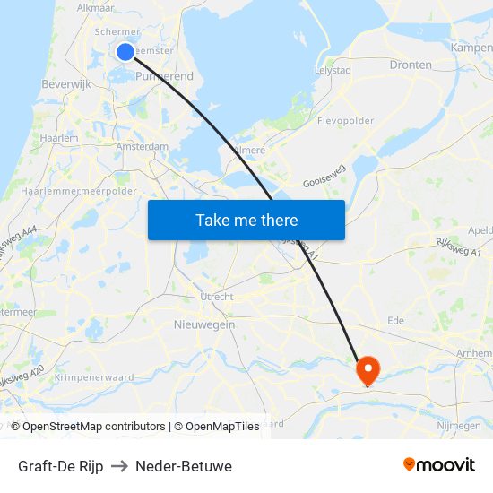 Graft-De Rijp to Neder-Betuwe map