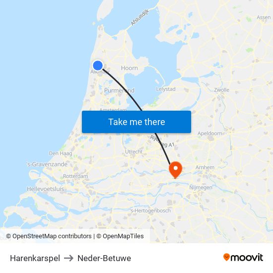 Harenkarspel to Neder-Betuwe map