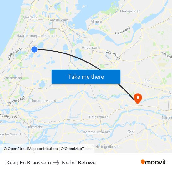 Kaag En Braassem to Neder-Betuwe map