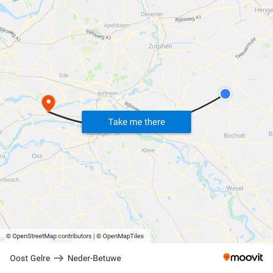 Oost Gelre to Neder-Betuwe map