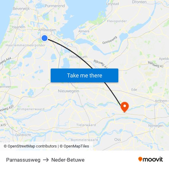 Parnassusweg to Neder-Betuwe map