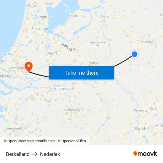 Berkelland to Nederlek map