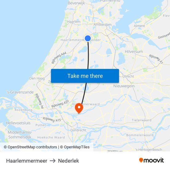 Haarlemmermeer to Nederlek map