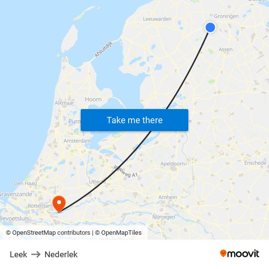 Leek to Nederlek map