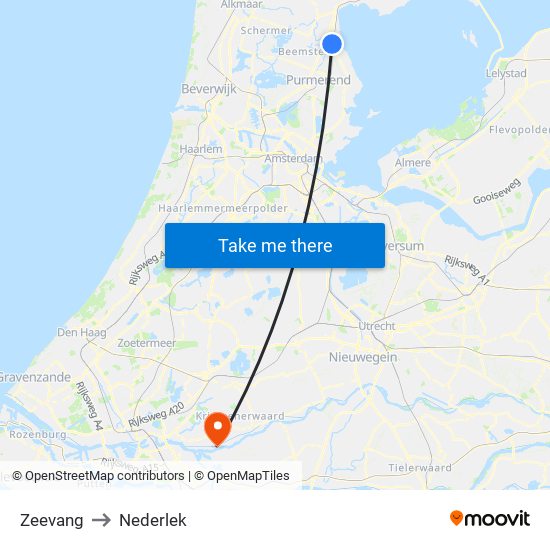 Zeevang to Nederlek map