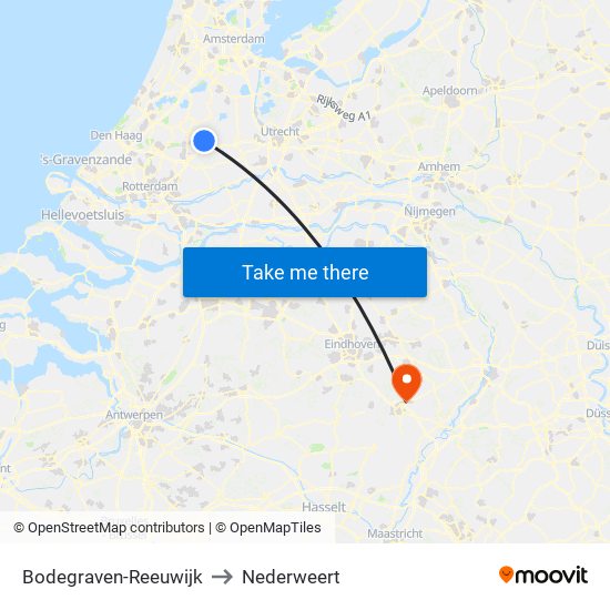 Bodegraven-Reeuwijk to Nederweert map