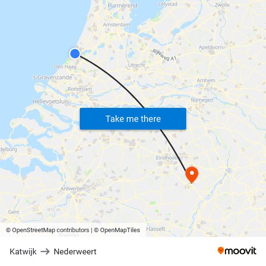 Katwijk to Nederweert map