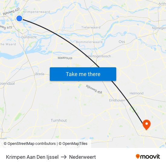 Krimpen Aan Den Ijssel to Nederweert map