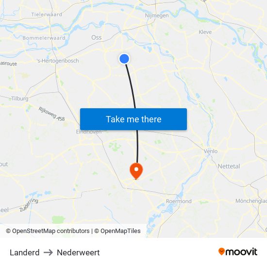 Landerd to Nederweert map