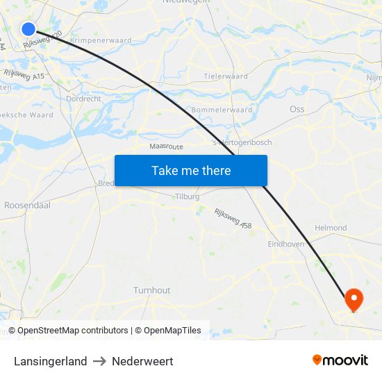 Lansingerland to Nederweert map