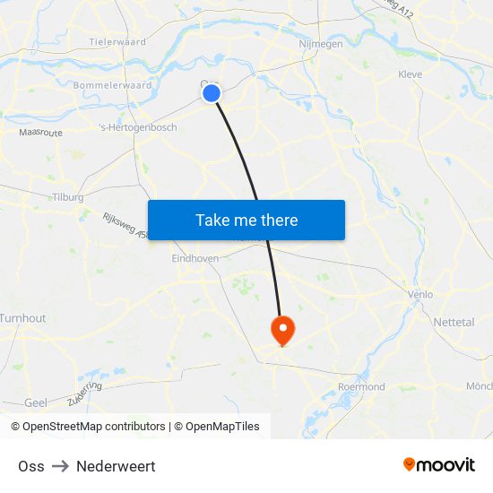 Oss to Nederweert map