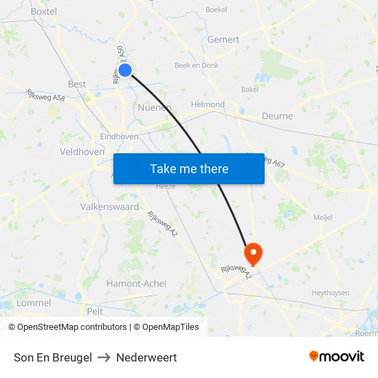 Son En Breugel to Nederweert map