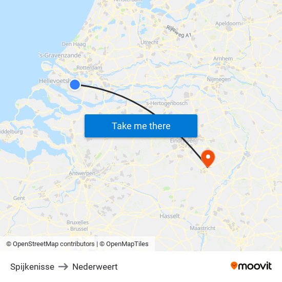 Spijkenisse to Nederweert map