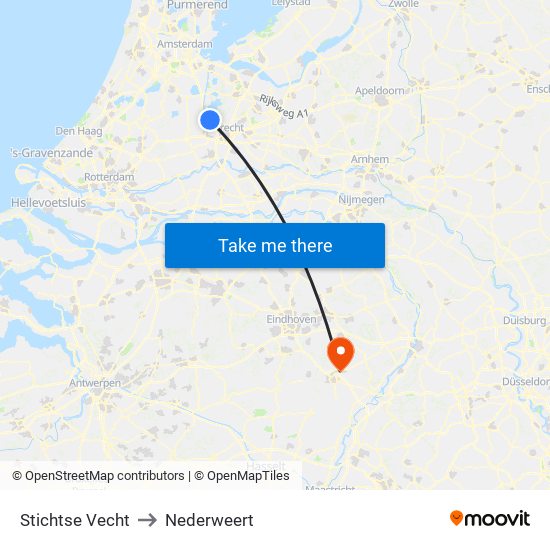 Stichtse Vecht to Nederweert map