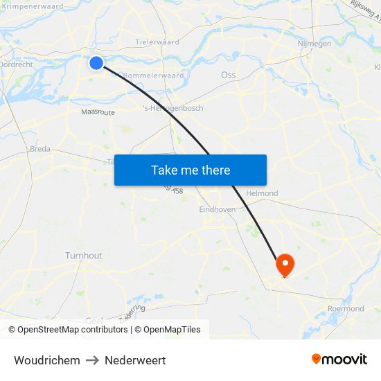 Woudrichem to Nederweert map