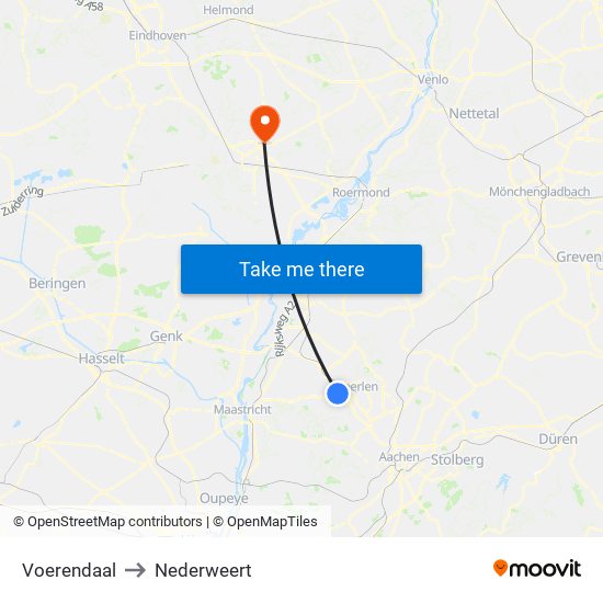 Voerendaal to Nederweert map