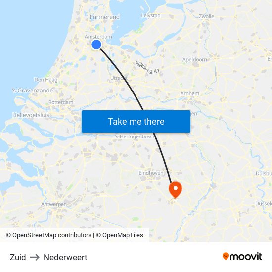 Zuid to Nederweert map