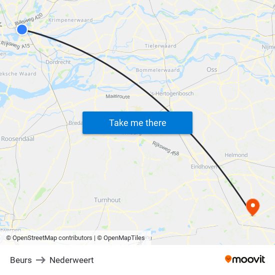 Beurs to Nederweert map