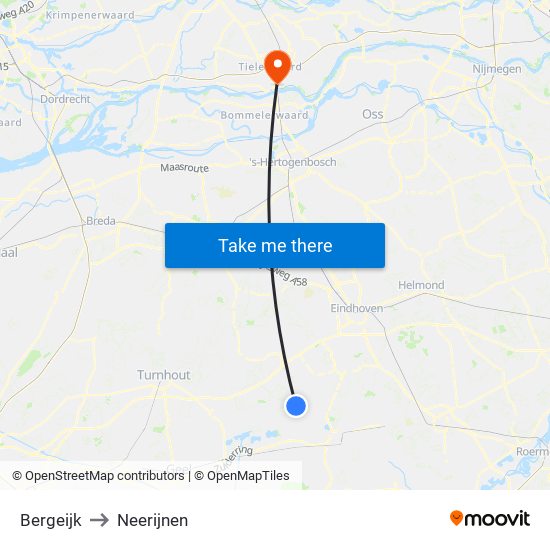 Bergeijk to Neerijnen map