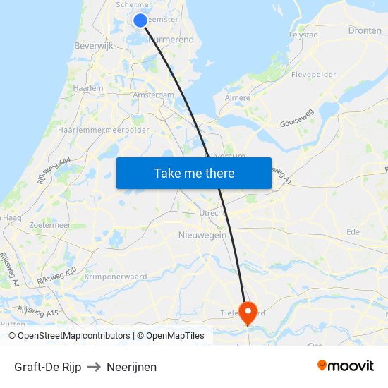 Graft-De Rijp to Neerijnen map