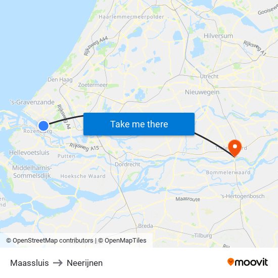 Maassluis to Neerijnen map