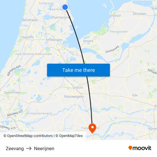 Zeevang to Neerijnen map