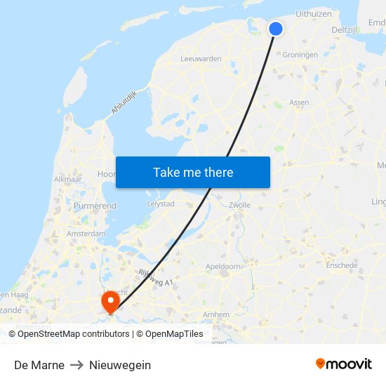 De Marne to Nieuwegein map