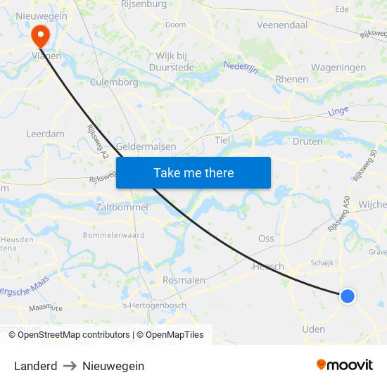 Landerd to Nieuwegein map