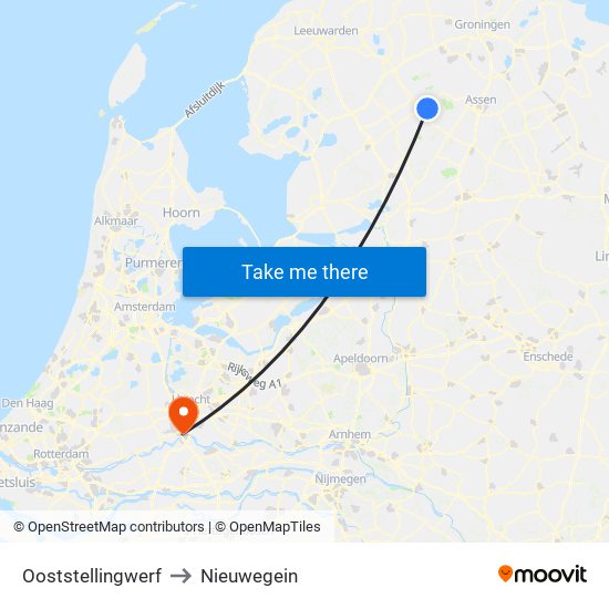 Ooststellingwerf to Nieuwegein map