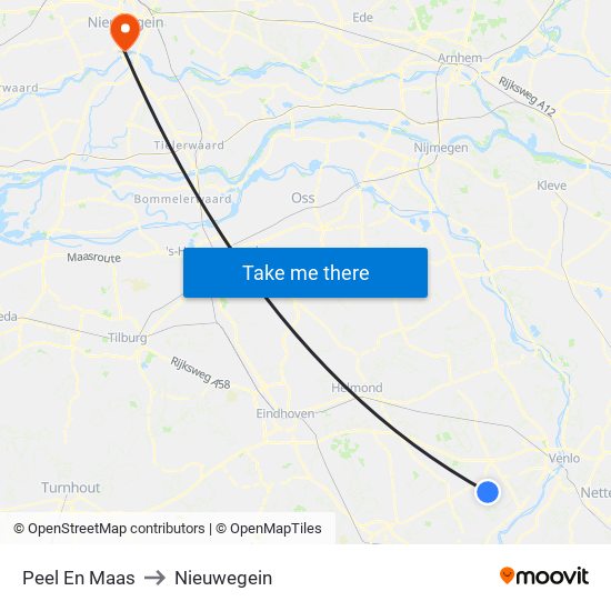 Peel En Maas to Nieuwegein map