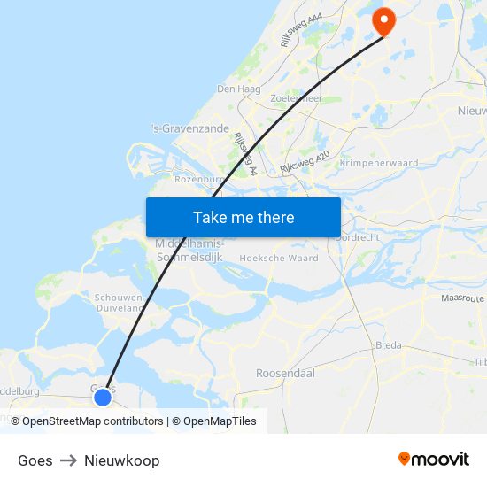 Goes to Nieuwkoop map